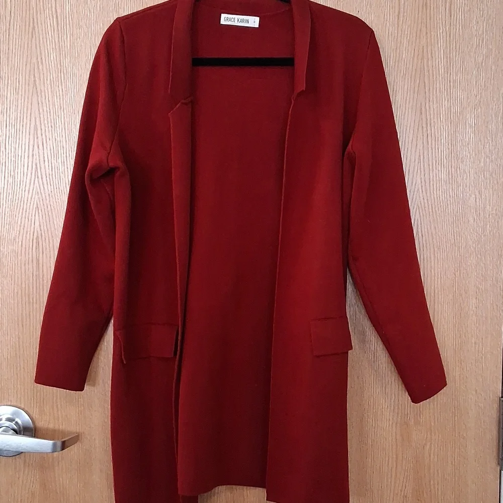 NWOT Grace Karin Open Front Sweater Blazer - Picture 2 of 4